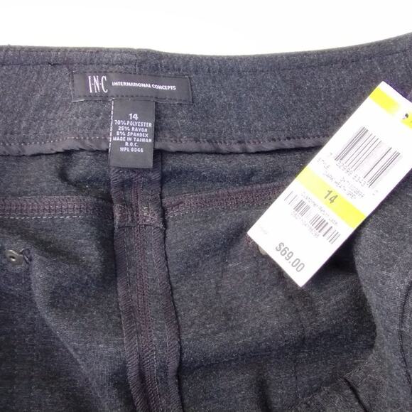 INC International Concepts Women's dress/work Pants Size 14 Dark Gray, Stretchy - Picture 2 of 9